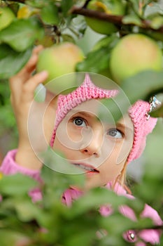 The girl and an apple-tree