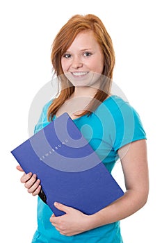 Girl with application portfolio