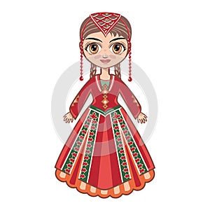 The girl in the Armenian national clothes photo