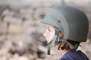 Girl in an army hat