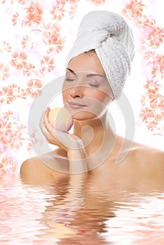 Girl with aroma bath ball