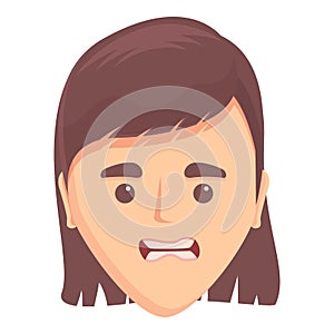 Girl articulation icon cartoon vector. Mouth speech