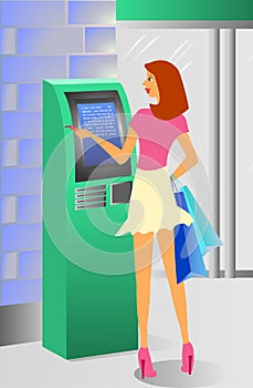Girl and ATM
