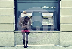 Girl at ATM