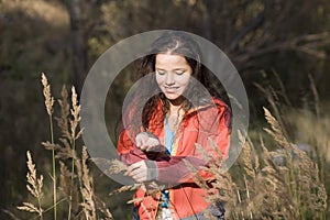 Girl, autumn field