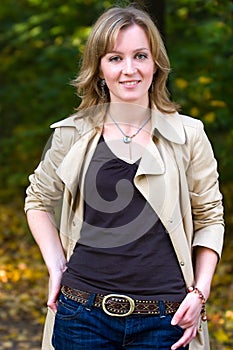 Girl in autumn park