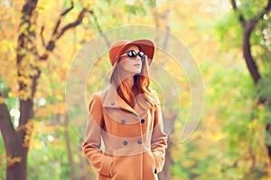 Girl in the autumn park.