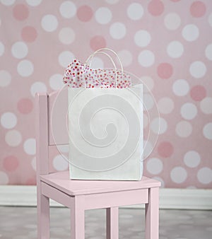 Girl baby shower birthday gift in pink room