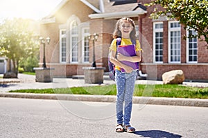 Girl with backpack