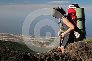 Girl with backpack