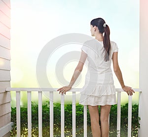 Girl on balcony