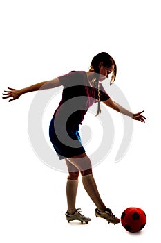 Girl with ball isolated