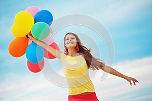 Girl with balloons