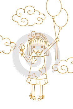 Girl with balloons