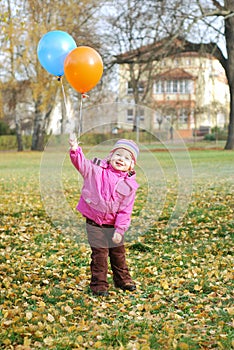 Girl with balloons