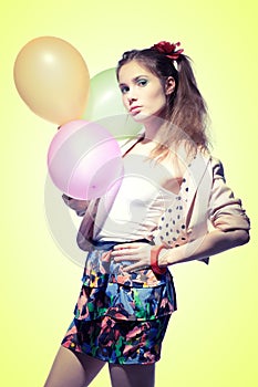 Girl with balloons