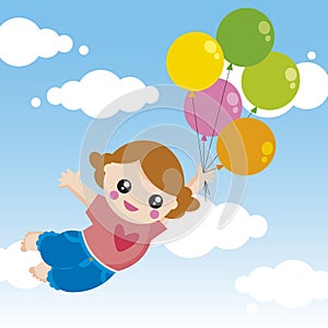 girl with balloons