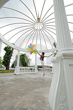 girl with balloons