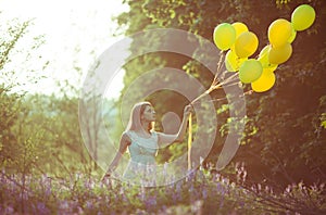 Girl with baloons