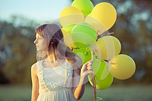 Girl with baloons