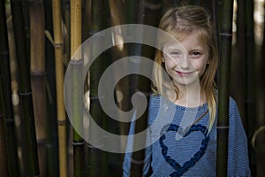 Girl in bamboo thicket