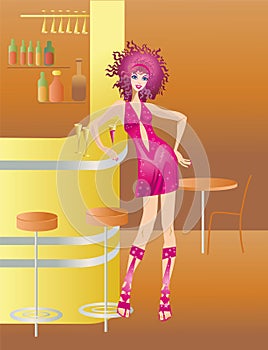 Girl in bar