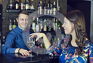 Girl in a bar