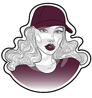Girl in a baseball cap