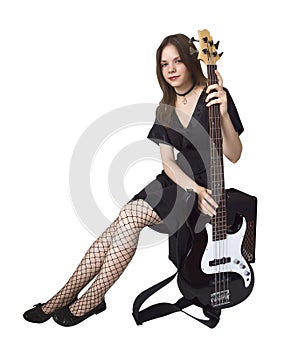 Girl with bass guitar