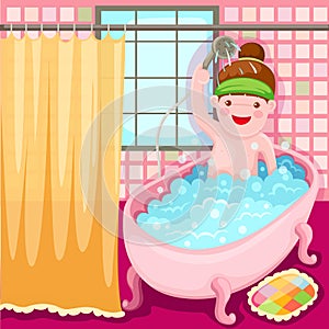 Girl in the bath tub