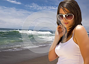 Girl on the beach photo