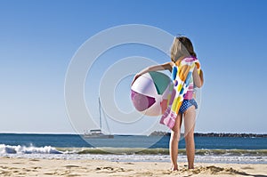 Girl with beach ball