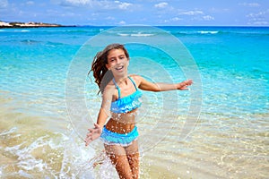 Girl on the beach Fuerteventura at Canary Islands