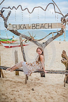 Girl on the beach puka , Boracay