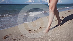 Girl, beach, sea, wind in your hair