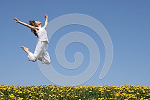 Girl in a beautiful jump photo