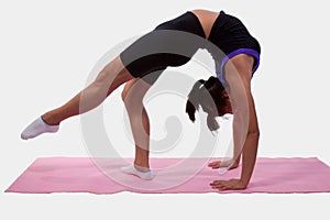 Girl bending backwards