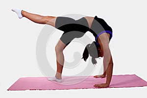 Girl bending over backwards
