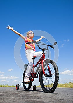 Girl on bicycle