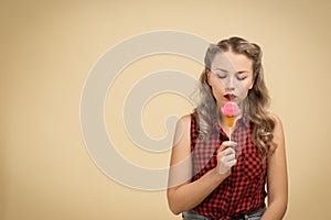 GIRL WITH BIG CANDY