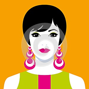 Girl with big colorful earrings