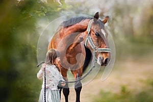 Girl with big horse