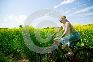 Girl biking