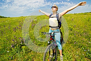 Girl biking