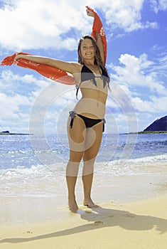 Girl in bikini at the beach