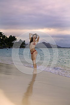 Girl in bikini on the beach