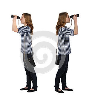 Girl with binocular