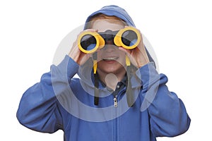 Girl with binoculars photo