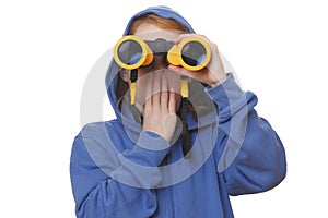 Girl with binoculars photo