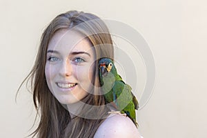 Girl Bird Portrait